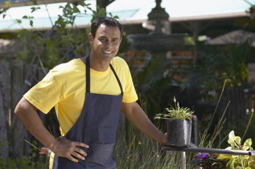 A garden maintenance issue being discussed in a calm, professional setting